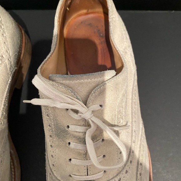 TOD’S Men’s Tan Suede Brogue Shoes Sz 10 - Picture 4 of 9